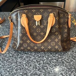 Louis Vuitton Monogram Brown Satchel with Tan Accents